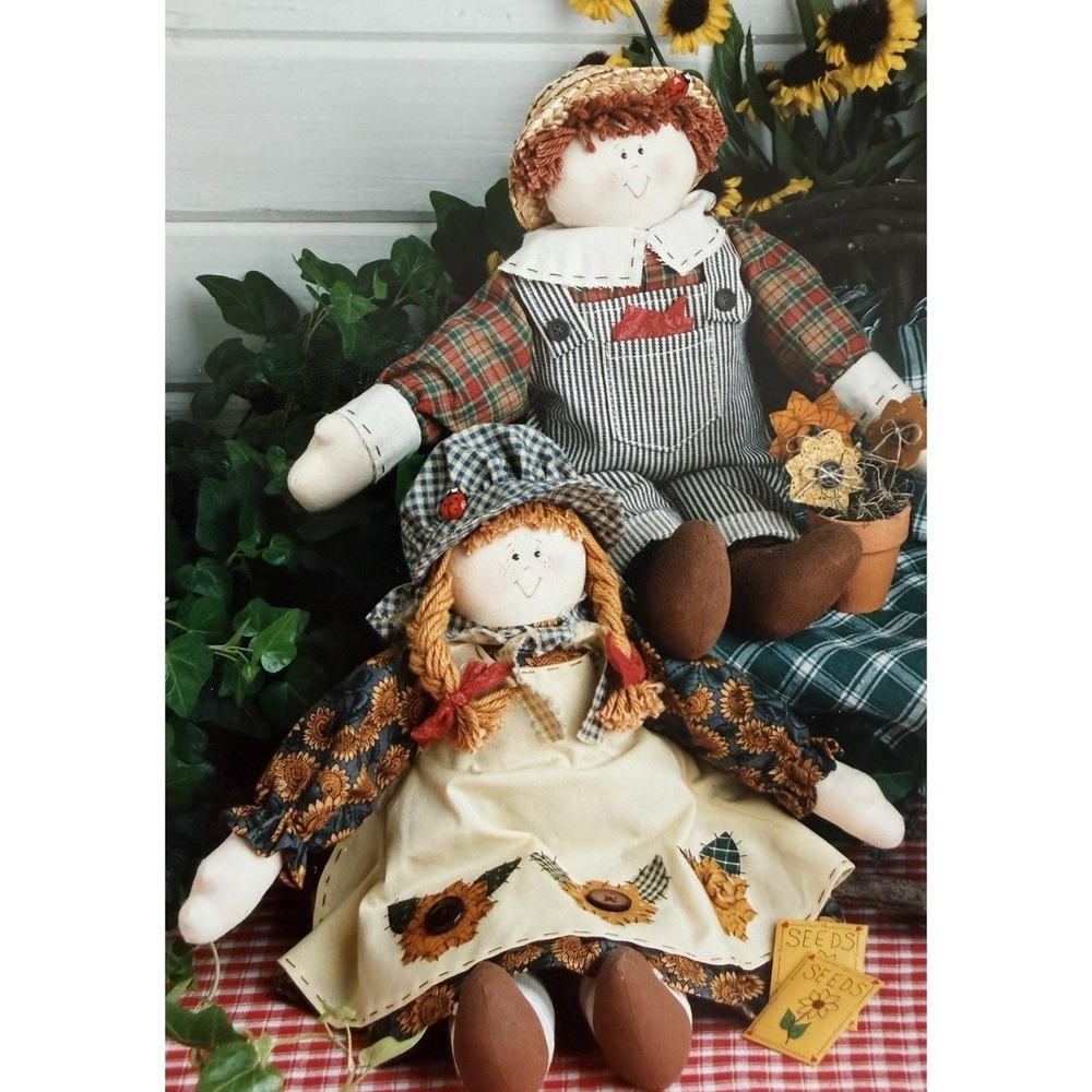 SUNFLOWER KIDS Pattern For 14" Tall Dolls By Dianna Marcum Publications UC
